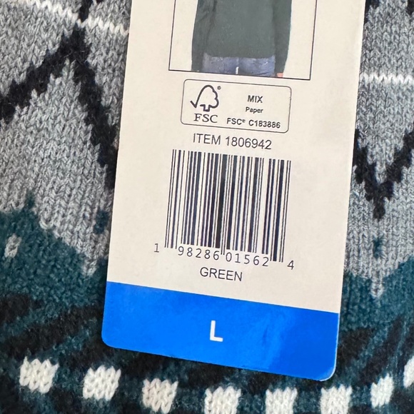 NWT Weatherproof Vintage Fair Isle Sweater forest Green SZ L flattering - Picture 6 of 6